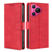 For Huawei Pura 70 5G Skin Feel Crocodile Magnetic Clasp Leather Phone Case(Red)