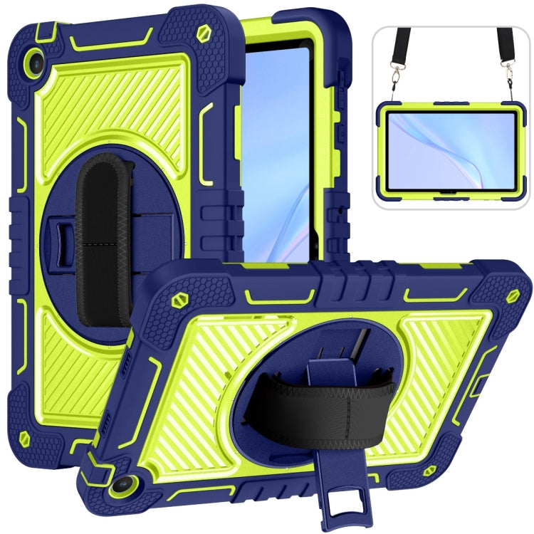 For Huawei MatePad SE 10.4 360 Degree Rotation PC Contrast Silicone Tablet Case(Navy Blue + Yellow Green) - Huawei by PMC TechLife | Online Shopping South Africa | PMC TechLife | Buy Now Pay Later Mobicred