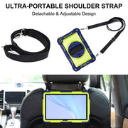 For Huawei MatePad SE 10.4 360 Degree Rotation PC Contrast Silicone Tablet Case(Navy Blue + Yellow Green)