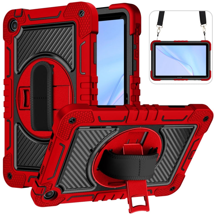 For Huawei MatePad SE 10.4 360 Degree Rotation PC Contrast Silicone Tablet Case(Red + Black) - Huawei by PMC TechLife | Online Shopping South Africa | PMC TechLife | Buy Now Pay Later Mobicred