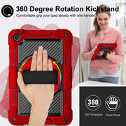 For Huawei MatePad SE 10.4 360 Degree Rotation PC Contrast Silicone Tablet Case(Red + Black)
