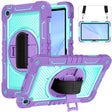 For Huawei MatePad SE 10.4 360 Degree Rotation PC Contrast Silicone Tablet Case(Purple + Mint Green) - Huawei by PMC TechLife | Online Shopping South Africa | PMC TechLife | Buy Now Pay Later Mobicred