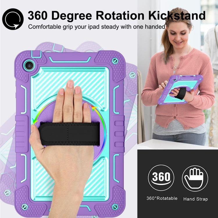 For Huawei MatePad SE 10.4 360 Degree Rotation PC Contrast Silicone Tablet Case(Purple + Mint Green) - Huawei by PMC TechLife | Online Shopping South Africa | PMC TechLife | Buy Now Pay Later Mobicred