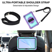 For Huawei MatePad SE 10.4 360 Degree Rotation PC Contrast Silicone Tablet Case(Purple + Mint Green)
