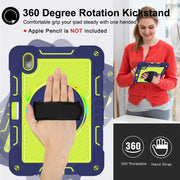 For Huawei MatePad 11 2023 360 Degree Rotation PC Contrast Silicone Tablet Case(Navy Blue + Yellow Green)