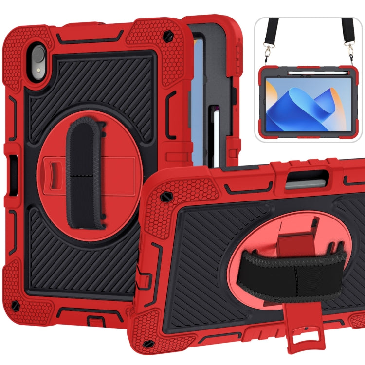 For Huawei MatePad 11 2023 360 Degree Rotation PC Contrast Silicone Tablet Case(Red + Black) - Huawei by PMC TechLife | Online Shopping South Africa | PMC TechLife | Buy Now Pay Later Mobicred