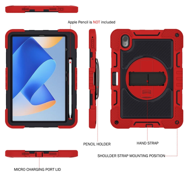 For Huawei MatePad 11 2023 360 Degree Rotation PC Contrast Silicone Tablet Case(Red + Black) - Huawei by PMC TechLife | Online Shopping South Africa | PMC TechLife | Buy Now Pay Later Mobicred