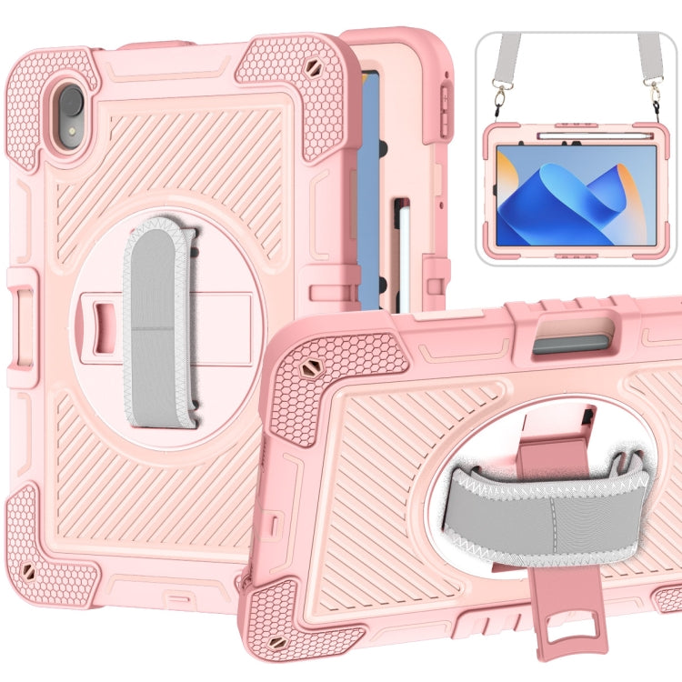 For Huawei MatePad 11 2023 360 Degree Rotation PC Contrast Silicone Tablet Case(Rose Gold) - Huawei by PMC TechLife | Online Shopping South Africa | PMC TechLife | Buy Now Pay Later Mobicred