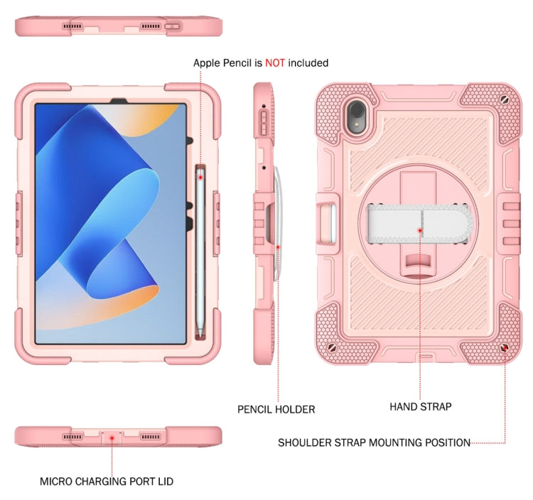 For Huawei MatePad 11 2023 360 Degree Rotation PC Contrast Silicone Tablet Case(Rose Gold) - Huawei by PMC TechLife | Online Shopping South Africa | PMC TechLife | Buy Now Pay Later Mobicred