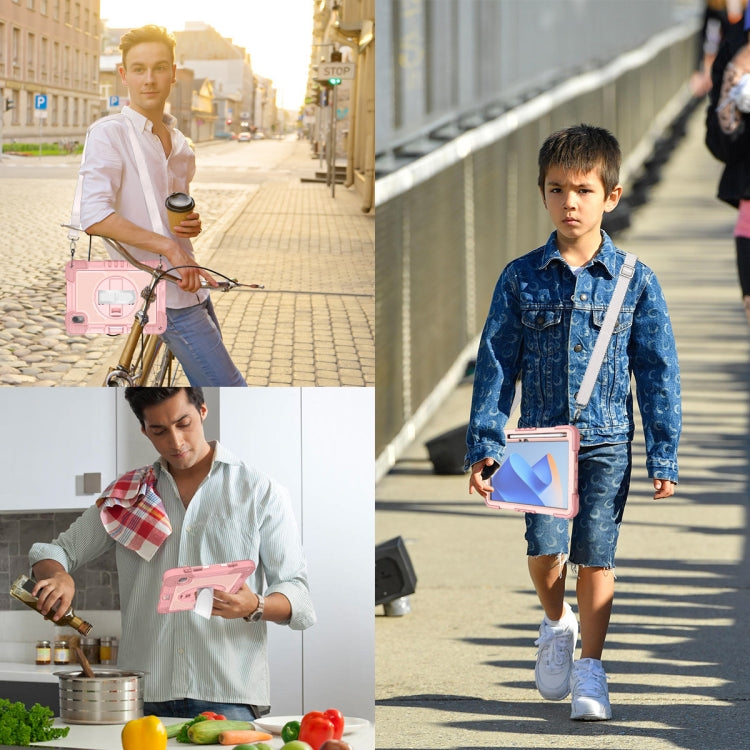 For Huawei MatePad 11 2023 360 Degree Rotation PC Contrast Silicone Tablet Case(Rose Gold) - Huawei by PMC TechLife | Online Shopping South Africa | PMC TechLife | Buy Now Pay Later Mobicred