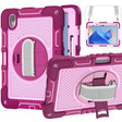 For Huawei MatePad 11 2023 360 Degree Rotation PC Contrast Silicone Tablet Case(Rose Red + Pink) - Huawei by PMC TechLife | Online Shopping South Africa | PMC TechLife | Buy Now Pay Later Mobicred