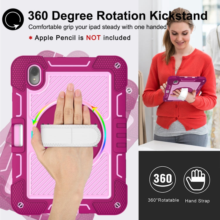For Huawei MatePad 11 2023 360 Degree Rotation PC Contrast Silicone Tablet Case(Rose Red + Pink) - Huawei by PMC TechLife | Online Shopping South Africa | PMC TechLife | Buy Now Pay Later Mobicred