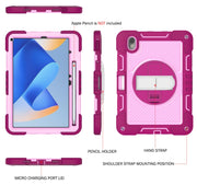 For Huawei MatePad 11 2023 360 Degree Rotation PC Contrast Silicone Tablet Case(Rose Red + Pink)