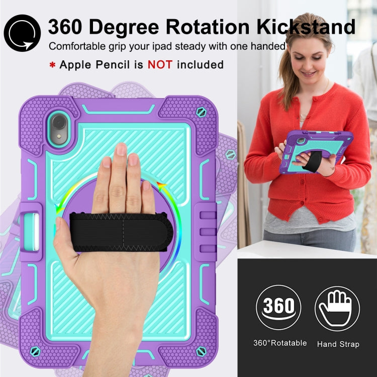 For Huawei MatePad 11 2023 360 Degree Rotation PC Contrast Silicone Tablet Case(Purple + Mint Green) - Huawei by PMC TechLife | Online Shopping South Africa | PMC TechLife | Buy Now Pay Later Mobicred