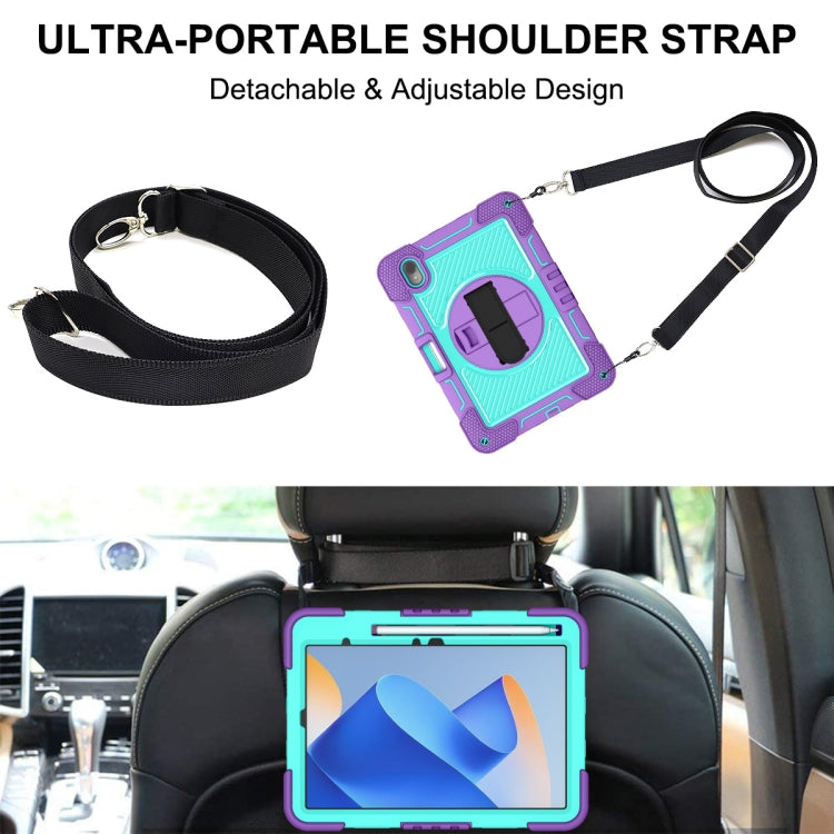 For Huawei MatePad 11 2023 360 Degree Rotation PC Contrast Silicone Tablet Case(Purple + Mint Green) - Huawei by PMC TechLife | Online Shopping South Africa | PMC TechLife | Buy Now Pay Later Mobicred