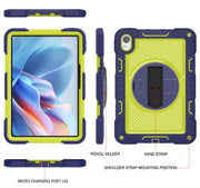 For Huawei MatePad 11.5 2023 360 Degree Rotation PC Contrast Silicone Tablet Case(Navy Blue + Yellow Green)