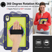 For Huawei MatePad 11.5 2023 360 Degree Rotation PC Contrast Silicone Tablet Case(Navy Blue + Yellow Green)