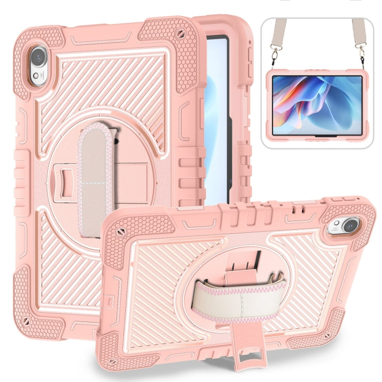 For Huawei MatePad 11.5 2023 360 Degree Rotation PC Contrast Silicone Tablet Case(Rose Gold) - Huawei by PMC TechLife | Online Shopping South Africa | PMC TechLife | Buy Now Pay Later Mobicred