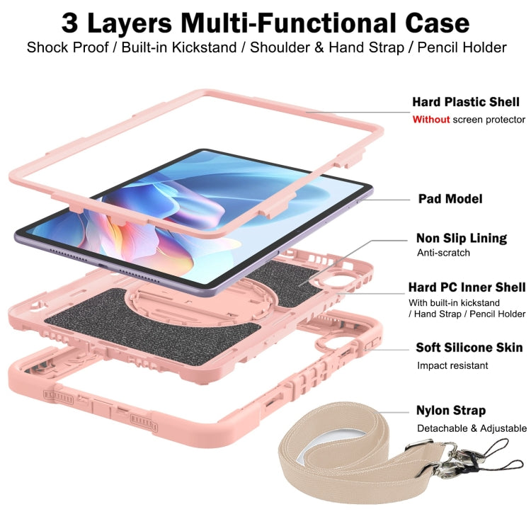 For Huawei MatePad 11.5 2023 360 Degree Rotation PC Contrast Silicone Tablet Case(Rose Gold) - Huawei by PMC TechLife | Online Shopping South Africa | PMC TechLife | Buy Now Pay Later Mobicred
