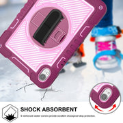 For Huawei MatePad 11.5 2023 360 Degree Rotation PC Contrast Silicone Tablet Case(Rose Red + Pink)
