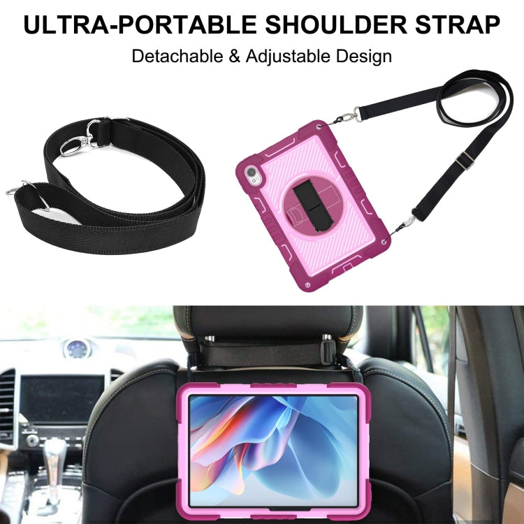 For Huawei MatePad 11.5 2023 360 Degree Rotation PC Contrast Silicone Tablet Case(Rose Red + Pink) - Huawei by PMC TechLife | Online Shopping South Africa | PMC TechLife | Buy Now Pay Later Mobicred