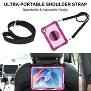 For Huawei MatePad 11.5 2023 360 Degree Rotation PC Contrast Silicone Tablet Case(Rose Red + Pink)