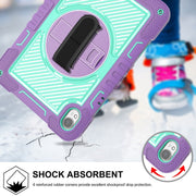 For Huawei MatePad 11.5 2023 360 Degree Rotation PC Contrast Silicone Tablet Case(Purple + Mint Green)