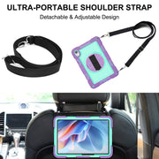 For Huawei MatePad 11.5 2023 360 Degree Rotation PC Contrast Silicone Tablet Case(Purple + Mint Green)