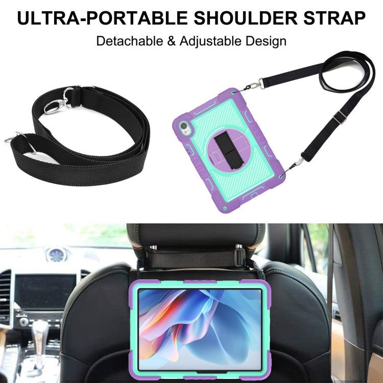For Huawei MatePad 11.5 2023 360 Degree Rotation PC Contrast Silicone Tablet Case(Purple + Mint Green)