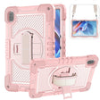 For Huawei MatePad SE 11 360 Degree Rotation PC Contrast Silicone Tablet Case(Rose Gold) - Huawei by PMC TechLife | Online Shopping South Africa | PMC TechLife | Buy Now Pay Later Mobicred