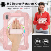 For Huawei MatePad SE 11 360 Degree Rotation PC Contrast Silicone Tablet Case(Rose Gold)