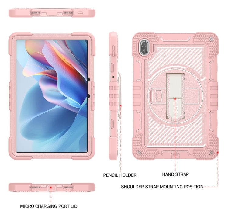 For Huawei MatePad SE 11 360 Degree Rotation PC Contrast Silicone Tablet Case(Rose Gold) - Huawei by PMC TechLife | Online Shopping South Africa | PMC TechLife | Buy Now Pay Later Mobicred