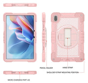 For Huawei MatePad SE 11 360 Degree Rotation PC Contrast Silicone Tablet Case(Rose Gold)