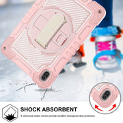 For Huawei MatePad SE 11 360 Degree Rotation PC Contrast Silicone Tablet Case(Rose Gold)