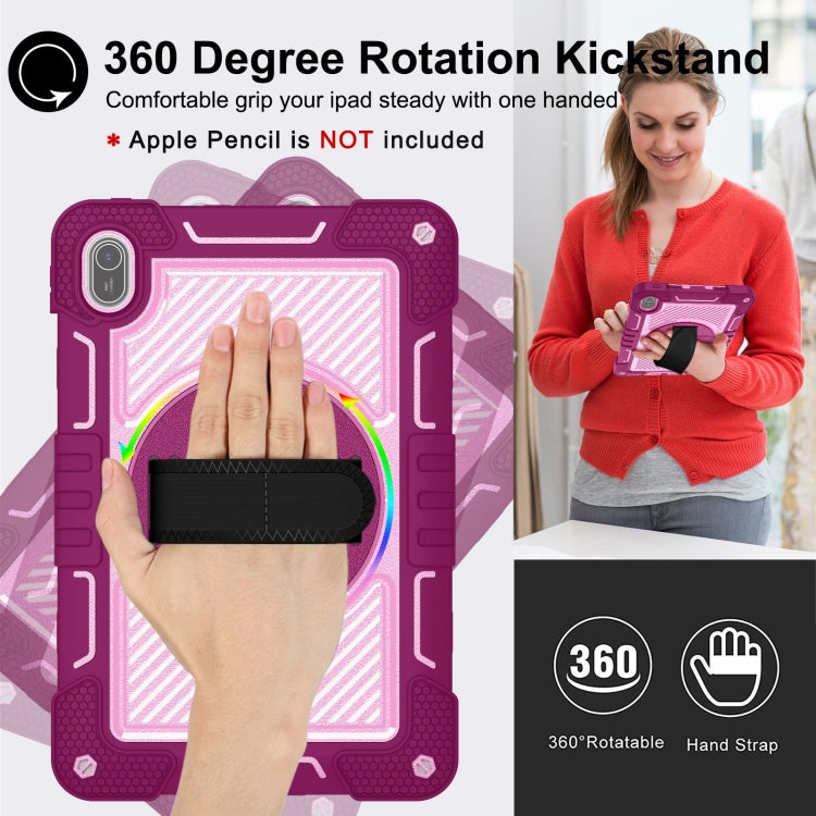 For Huawei MatePad SE 11 360 Degree Rotation PC Contrast Silicone Tablet Case(Rose Red + Pink) - Huawei by PMC TechLife | Online Shopping South Africa | PMC TechLife | Buy Now Pay Later Mobicred