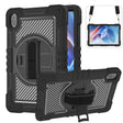 For Huawei MatePad SE 11 360 Degree Rotation PC Contrast Silicone Tablet Case(Black) - Huawei by PMC TechLife | Online Shopping South Africa | PMC TechLife | Buy Now Pay Later Mobicred