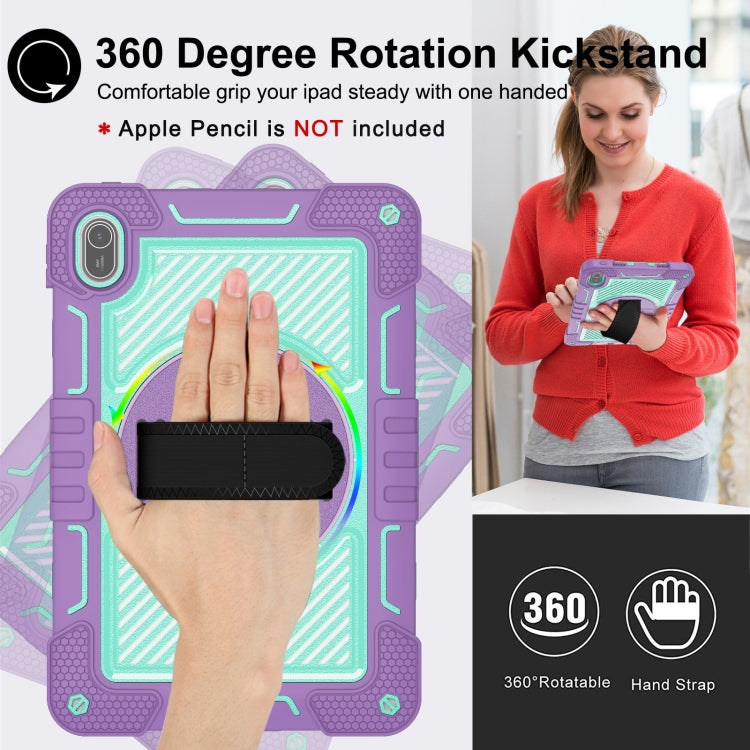 For Huawei MatePad SE 11 360 Degree Rotation PC Contrast Silicone Tablet Case(Purple + Mint Green) - Huawei by PMC TechLife | Online Shopping South Africa | PMC TechLife | Buy Now Pay Later Mobicred