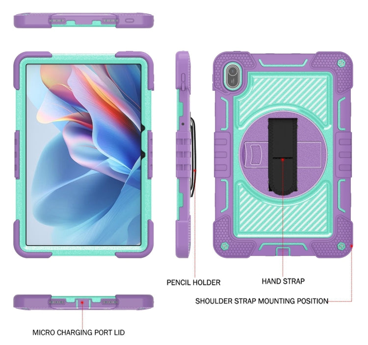 For Huawei MatePad SE 11 360 Degree Rotation PC Contrast Silicone Tablet Case(Purple + Mint Green) - Huawei by PMC TechLife | Online Shopping South Africa | PMC TechLife | Buy Now Pay Later Mobicred