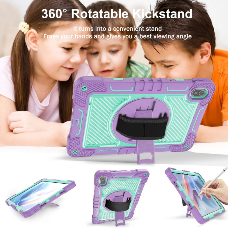 For Huawei MatePad SE 11 360 Degree Rotation PC Contrast Silicone Tablet Case(Purple + Mint Green) - Huawei by PMC TechLife | Online Shopping South Africa | PMC TechLife | Buy Now Pay Later Mobicred