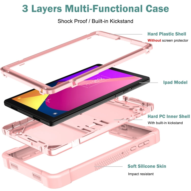 For TCL Tab 8 LE Shockproof Silicone Hybrid PC Tablet Case with Holder(Rose Gold) - Others by PMC TechLife | Online Shopping South Africa | PMC TechLife | Buy Now Pay Later Mobicred