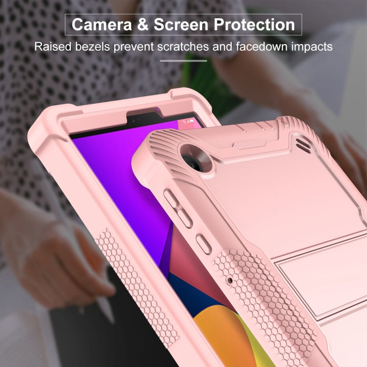 For TCL Tab 8 LE Shockproof Silicone Hybrid PC Tablet Case with Holder(Rose Gold) - Others by PMC TechLife | Online Shopping South Africa | PMC TechLife | Buy Now Pay Later Mobicred