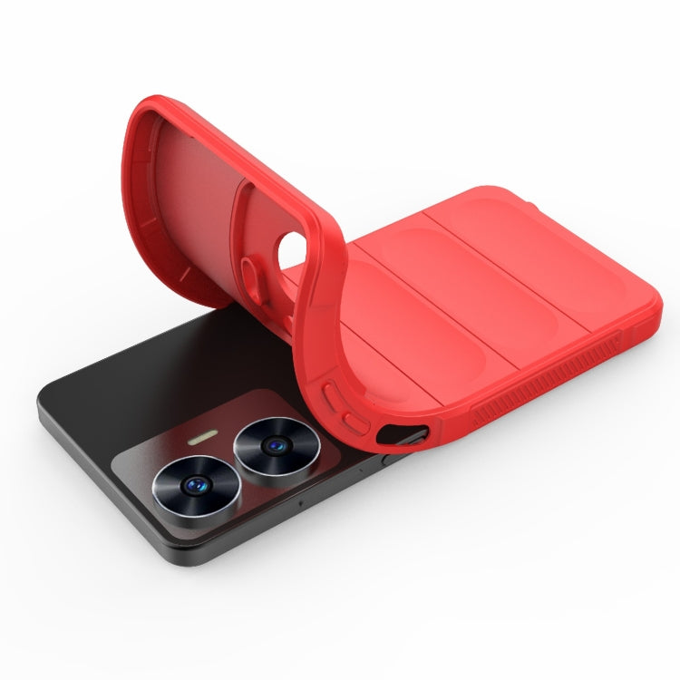 For Realme C55 4G Magic Shield TPU + Flannel Phone Case(White) - Realme Cases by PMC TechLife | Online Shopping South Africa | PMC TechLife | Buy Now Pay Later Mobicred