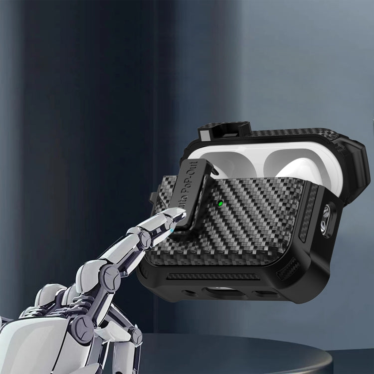 For AirPods Pro 2 Alpha Carbon Fiber Wireless Bluetooth Earphone Protective Case(Royal Blue) - For AirPods Pro 2 by PMC Jewellery | Online Shopping South Africa | PMC Jewellery | Buy Now Pay Later Mobicred