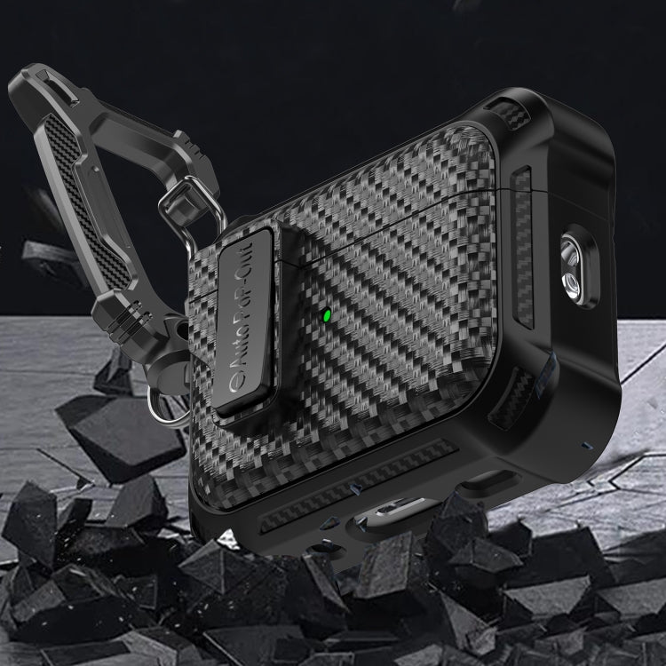 For AirPods 2 / 1 Alpha Carbon Fiber Wireless Bluetooth Earphone Protective Case(Royal Blue)