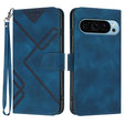 For Google Pixel 9 Pro Line Pattern Skin Feel Leather Phone Case(Royal Blue) - free shipping - PMC TechLife - Order now!