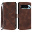 For Google Pixel 9 Pro Line Pattern Skin Feel Leather Phone Case(Coffee) - Google Cases by PMC TechLife | Online Shopping South Africa | PMC TechLife | Buy Now Pay Later Mobicred