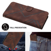 For Google Pixel 9 Line Pattern Skin Feel Leather Phone Case(Coffee)