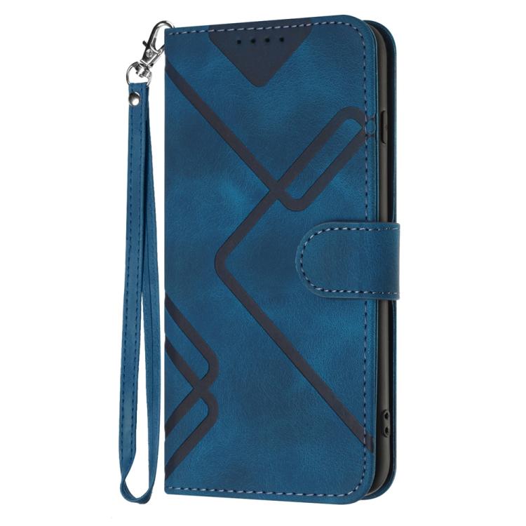 For iPhone 17 Air Line Pattern Skin Feel Leather Phone Case(Royal Blue) - free shipping - PMc TechLife - Order now!
