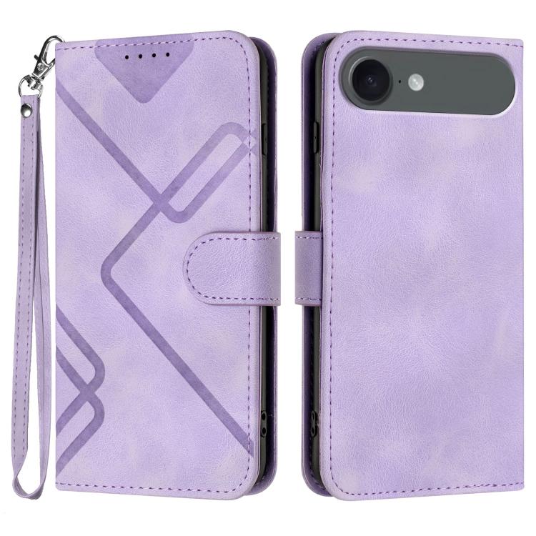 For iPhone 17 Air Line Pattern Skin Feel Leather Phone Case(Light Purple) - free shipping - PMc TechLife - Order now!
