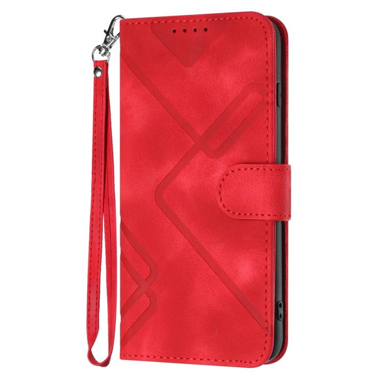 For iPhone 17 Line Pattern Skin Feel Leather Phone Case(Red) - free shipping - PMc TechLife - Order now!